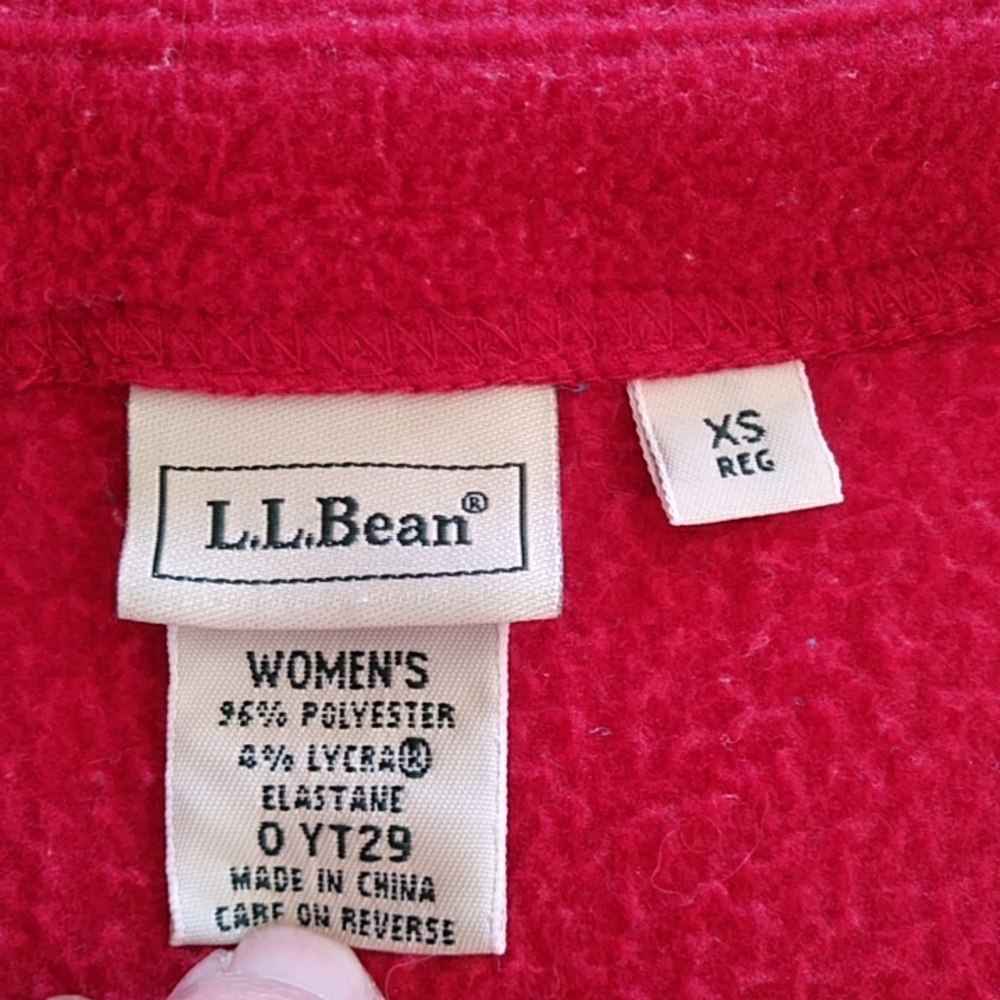 L.L. Bean Fleece Floral Button Up Embroidered Cardigan Sweater XS Regular Red - Picture 2 of 16
